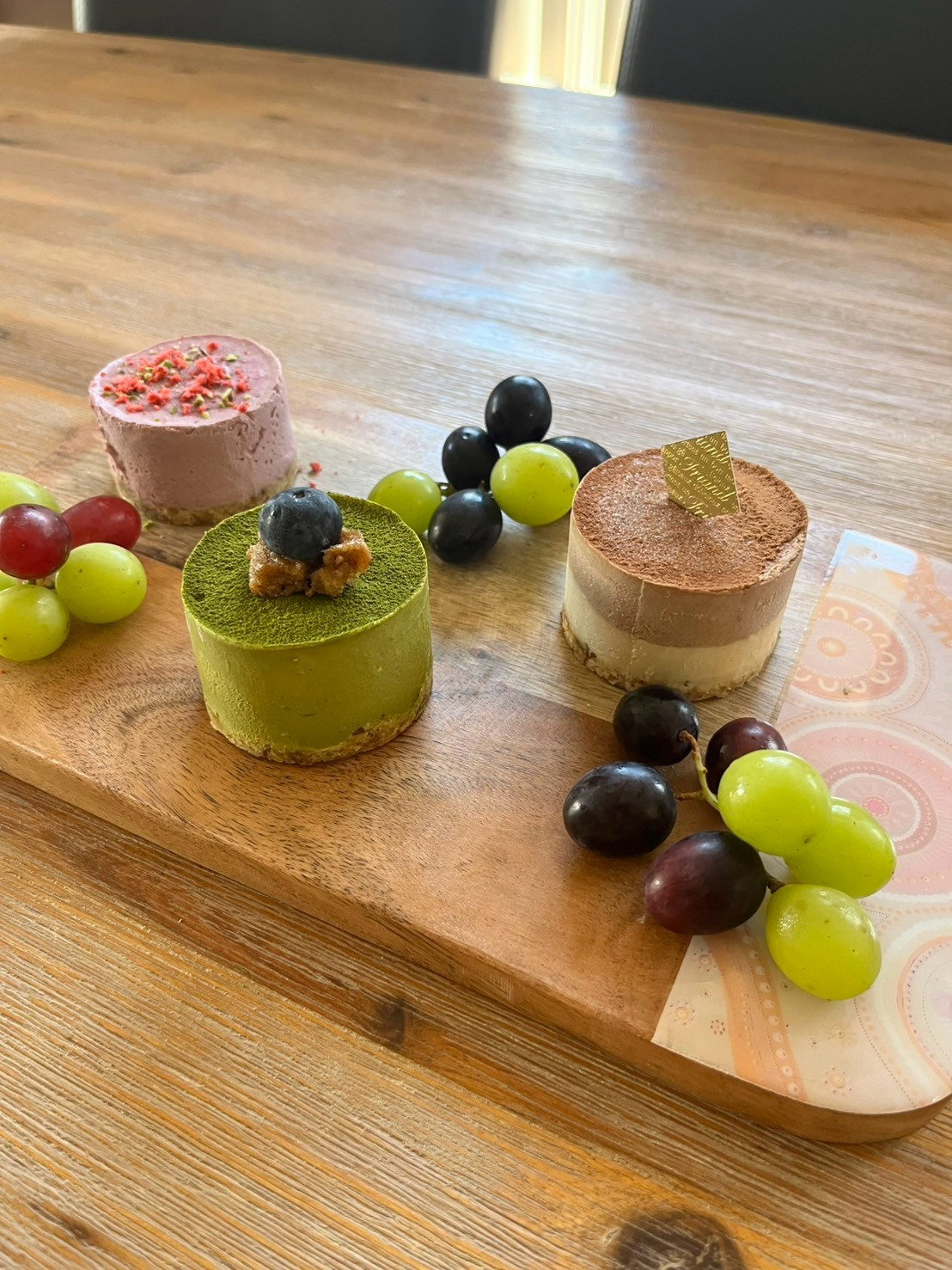 Slice of raw vegan matcha cake